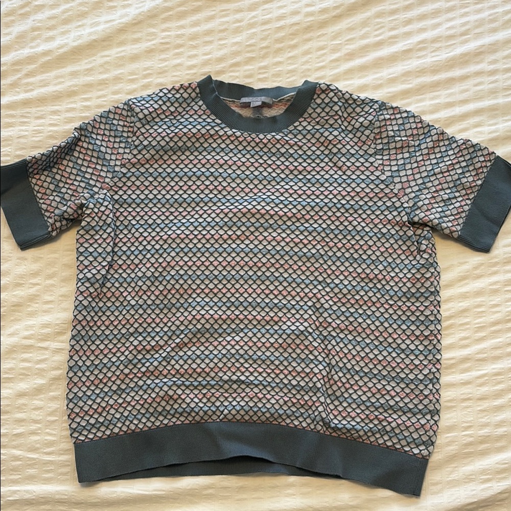COS crew neck sweater with honeycomb design (Medium)
